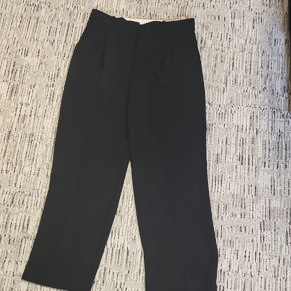 Aritzia Wilfred Effortless Crepette Black Trousers Size 14